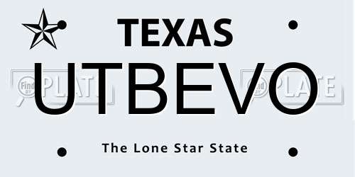UTBEVO Texas License Plate