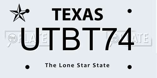 UTBT74 Texas License Plate