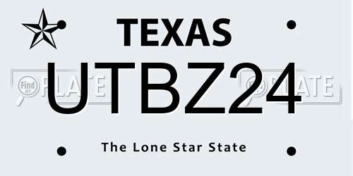 UTBZ24 Texas License Plate