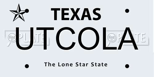 UTCOLA Texas License Plate