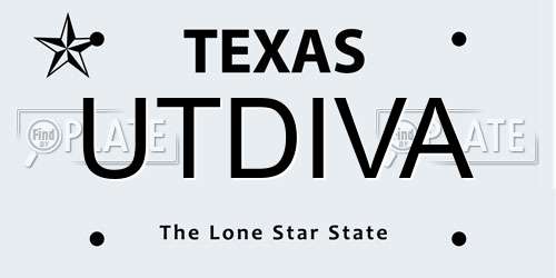 UTDIVA Texas License Plate