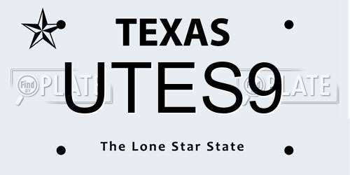 UTES9 Texas License Plate