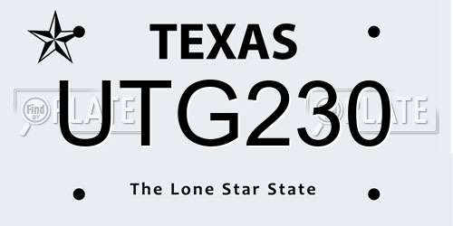 UTG230 Texas License Plate