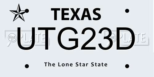 UTG23D Texas License Plate