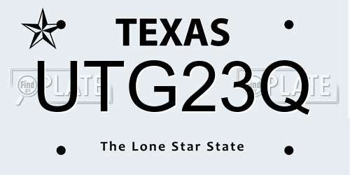 UTG23Q Texas License Plate