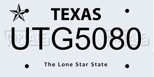UTG5080 Texas License Plate