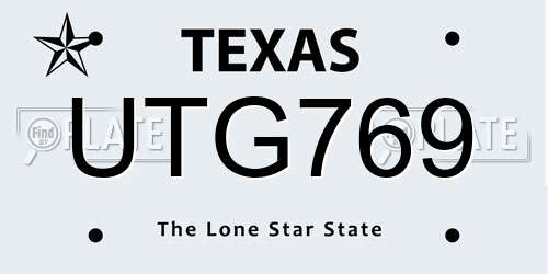 UTG769 Texas License Plate
