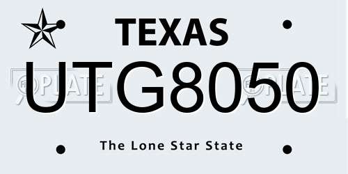 UTG8050 Texas License Plate