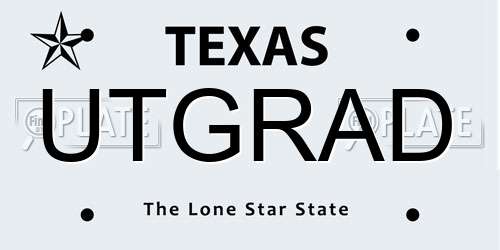UTGRAD Texas License Plate