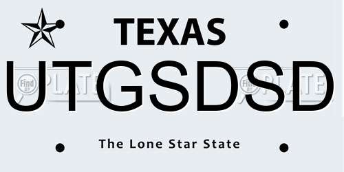 UTGSDSD Texas License Plate