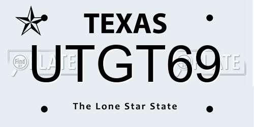 UTGT69 Texas License Plate