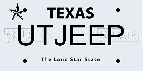 UTJEEP Texas License Plate