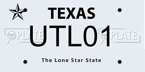 UTL01 Texas License Plate
