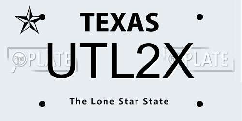UTL2X Texas License Plate