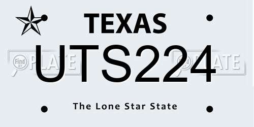 UTS224 Texas License Plate