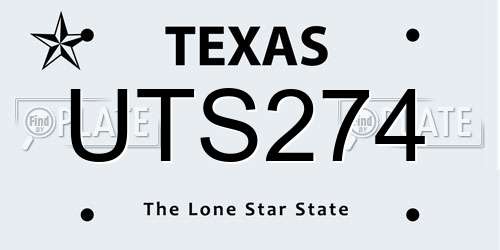 UTS274 Texas License Plate