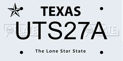 UTS27A Texas License Plate
