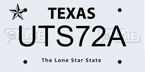 UTS72A Texas License Plate