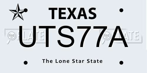 UTS77A Texas License Plate