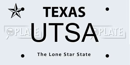 UTSA Texas License Plate
