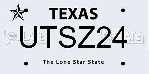 UTSZ24 Texas License Plate