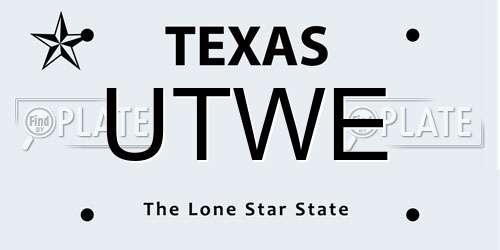 UTWE Texas License Plate