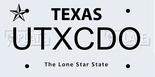 UTXCDO Texas License Plate