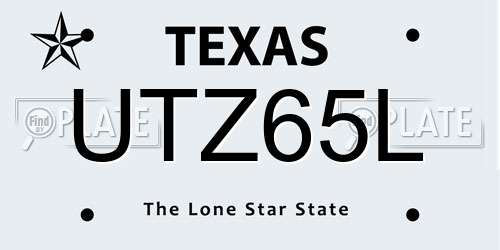 UTZ65L Texas License Plate