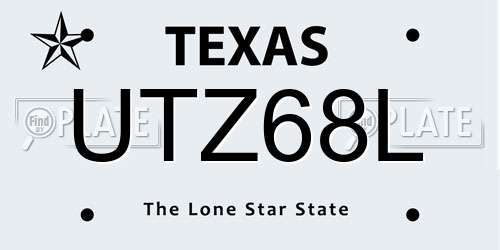 UTZ68L Texas License Plate