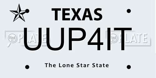 UUP4IT Texas License Plate