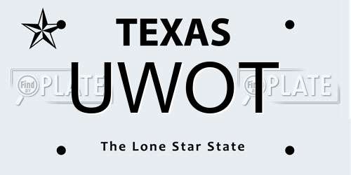 UWOT Texas License Plate