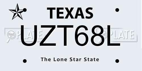 UZT68L Texas License Plate