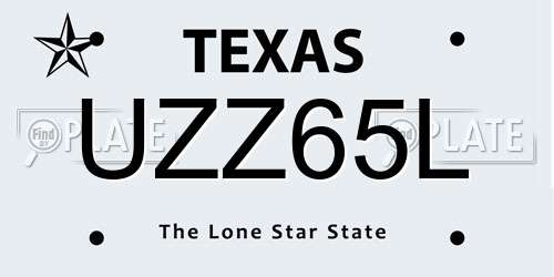 UZZ65L Texas License Plate