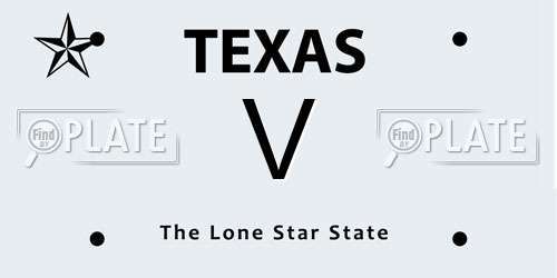V Texas License Plate