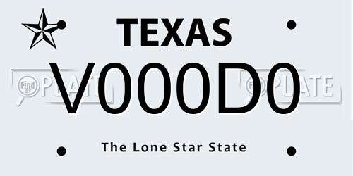 V000D0 Texas License Plate
