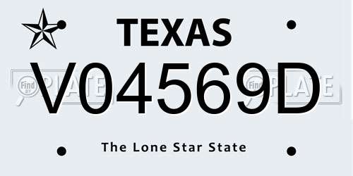 V04569D Texas License Plate