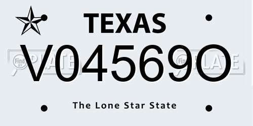 V04569O Texas License Plate