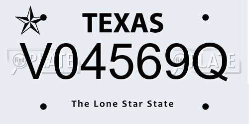 V04569Q Texas License Plate