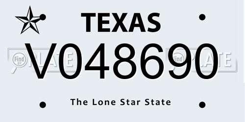 V048690 Texas License Plate