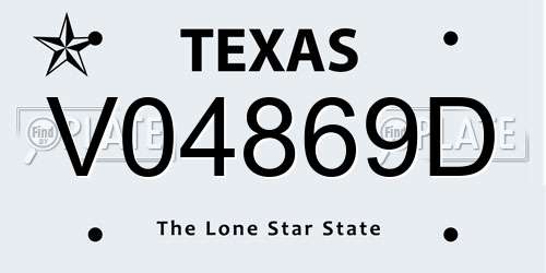 V04869D Texas License Plate