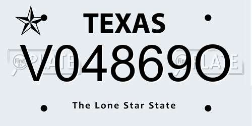 V04869O Texas License Plate