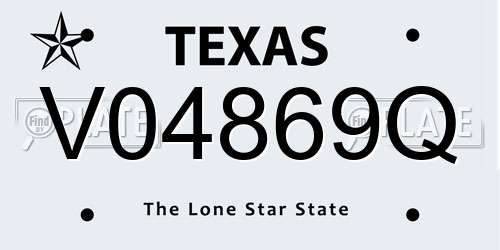 V04869Q Texas License Plate
