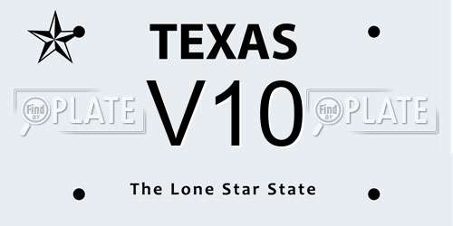 V10 Texas License Plate