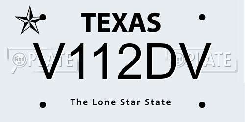 V112DV Texas License Plate