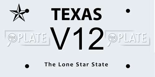 V12 Texas License Plate