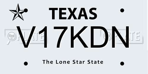 V17KDN Texas License Plate