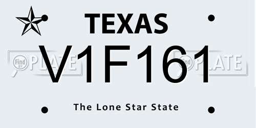 V1F161 Texas License Plate