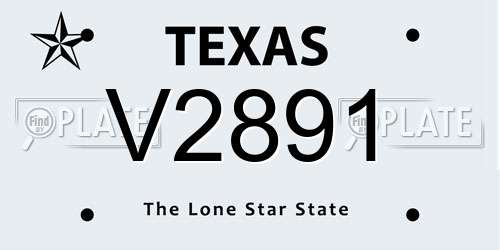 V2891 Texas License Plate
