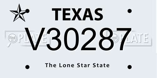V30287 Texas License Plate