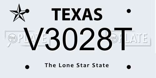 V3028T Texas License Plate
